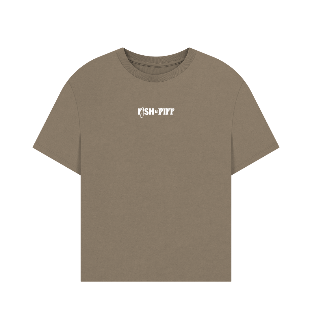 Willow FISH PUFF PASS - WHITE BOX LOGO - WOMENS OVERSIZE T