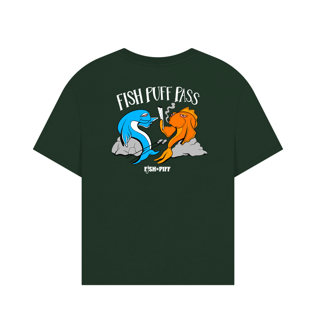 FISH PUFF PASS - Women's Oversized T White Box Logo