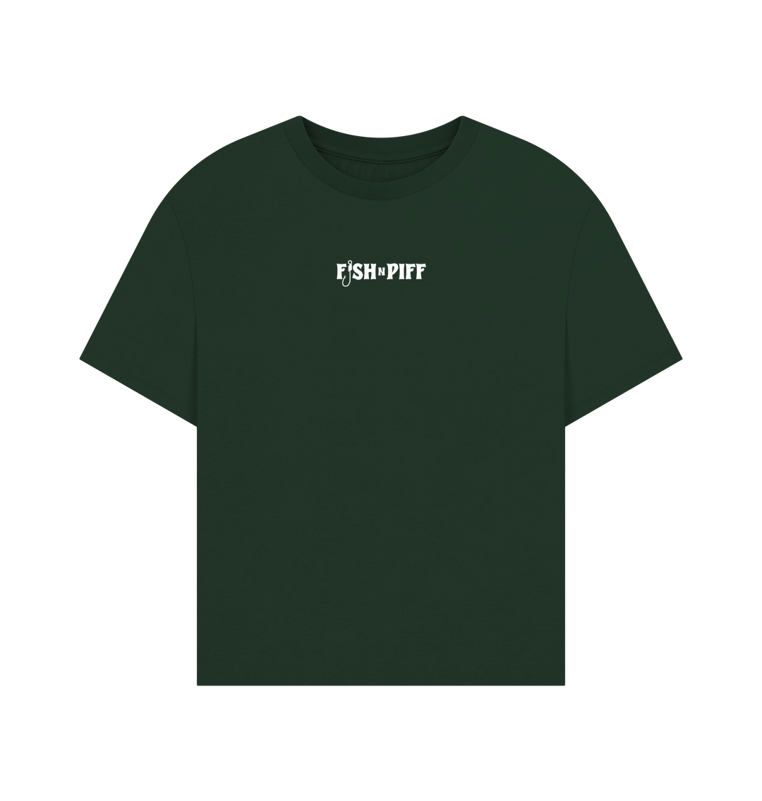 Evergreen FISH PUFF PASS - WHITE BOX LOGO - WOMENS OVERSIZE T