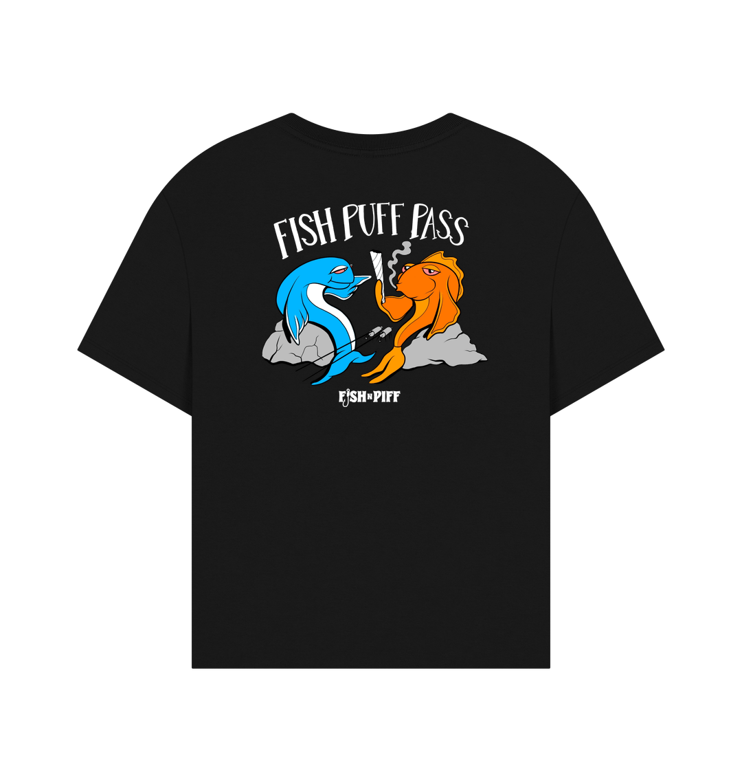 FISH PUFF PASS - Women's Oversized T White Box Logo