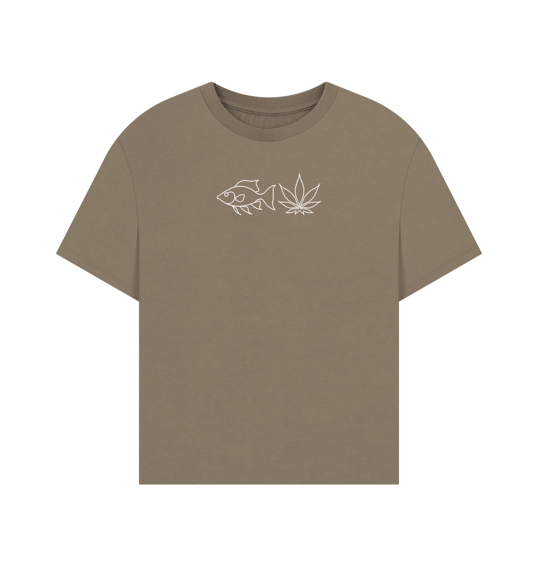 Willow FISHNLEAF - Women's Oversized White Box Logo