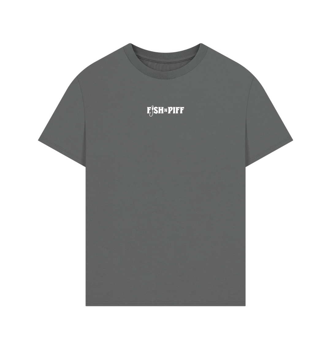 Slate Grey FFISHNPIFF X BASS VENTURA LIMITED EDTION COLLAB - WHITE LOGO - MENS OVERSIZE T