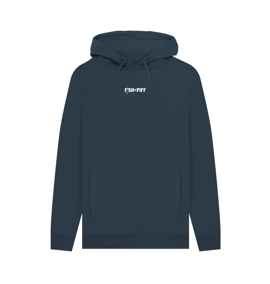 Navy FISH PUFF PASS HOODIES - WHITE BOX LOGO