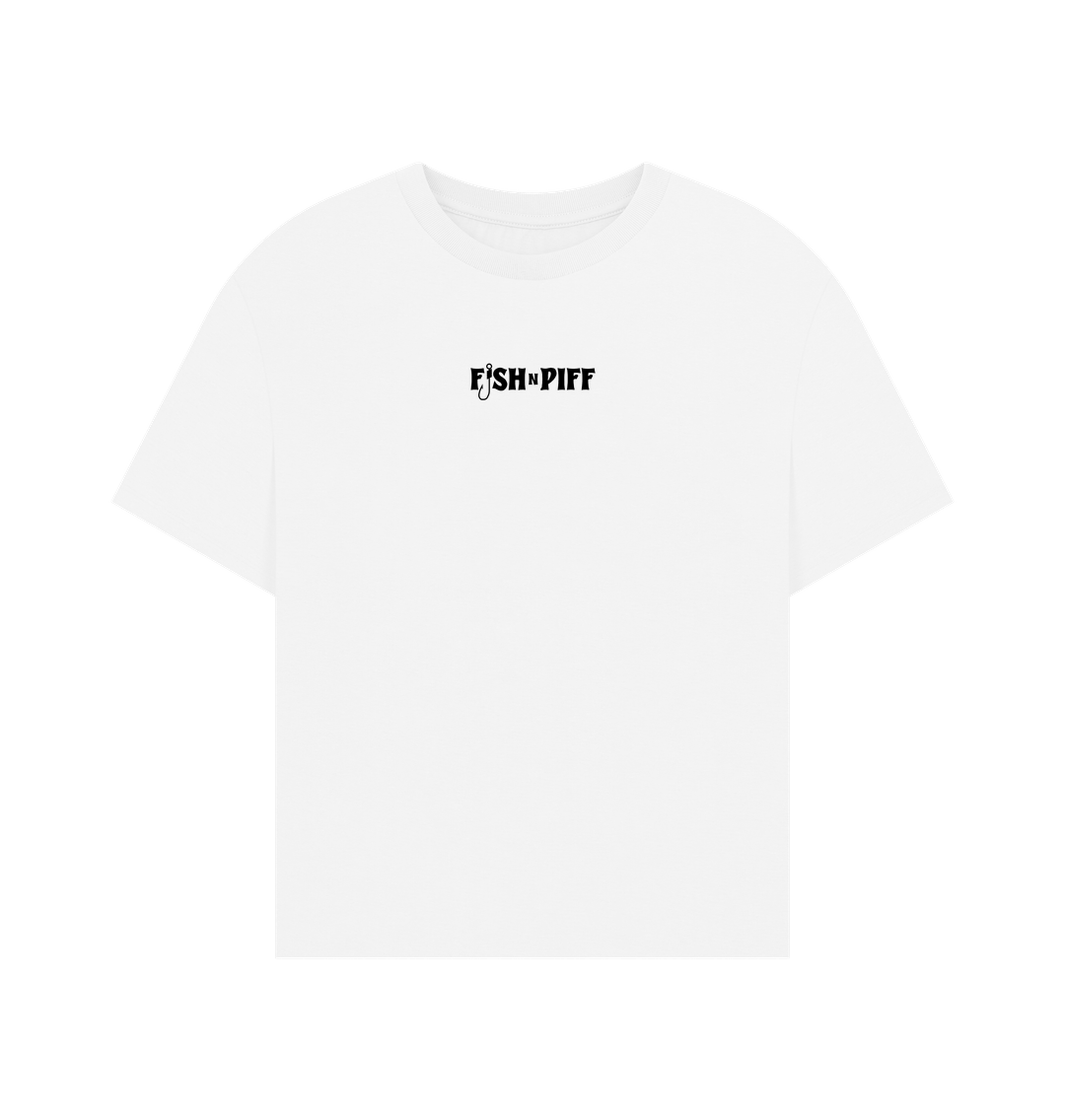 White CARPE DIEM - BLACK BOX LOGO - WOMENS OVERSIZE T