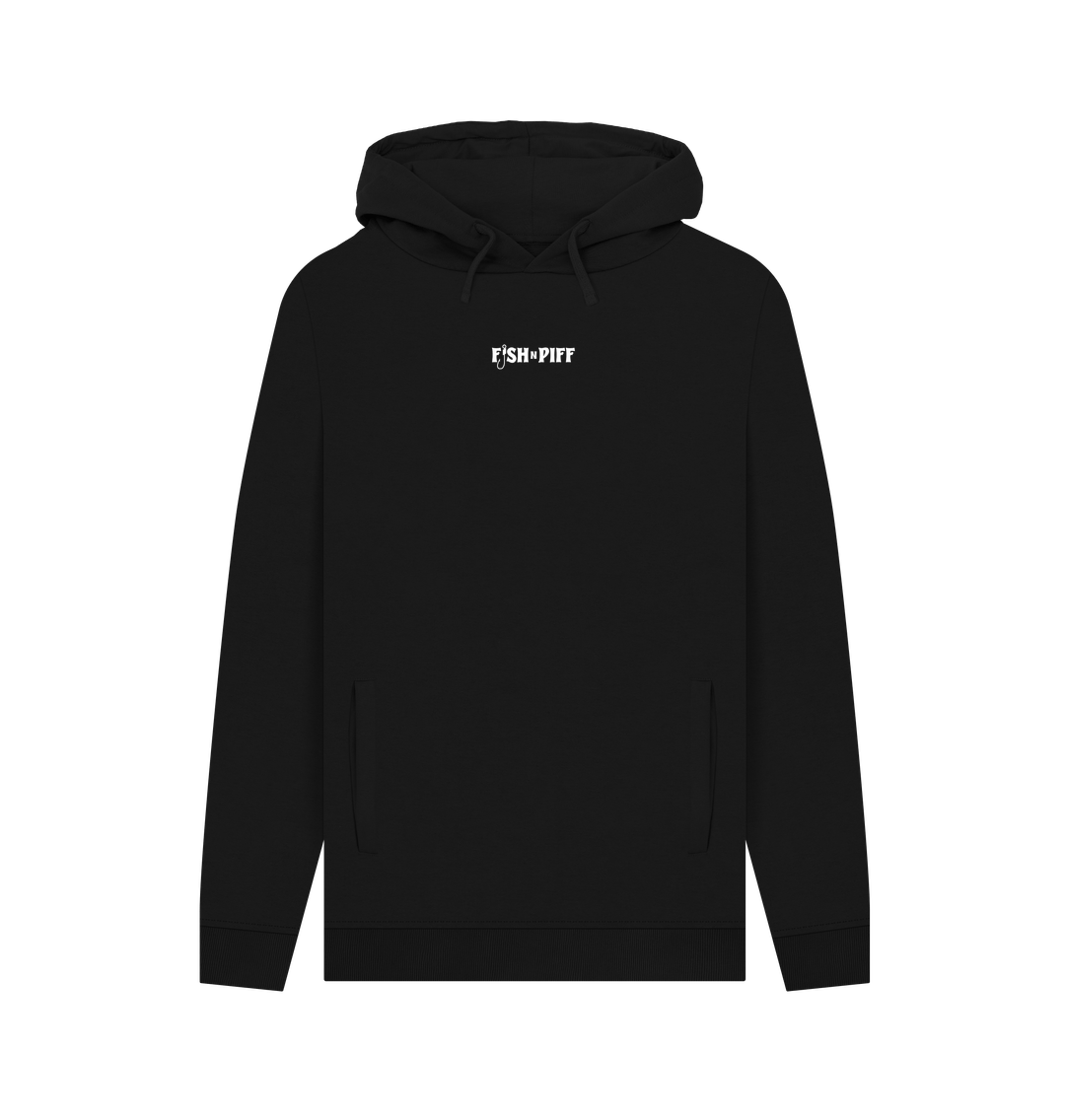 Black FISH PUFF PASS HOODIES - WHITE BOX LOGO