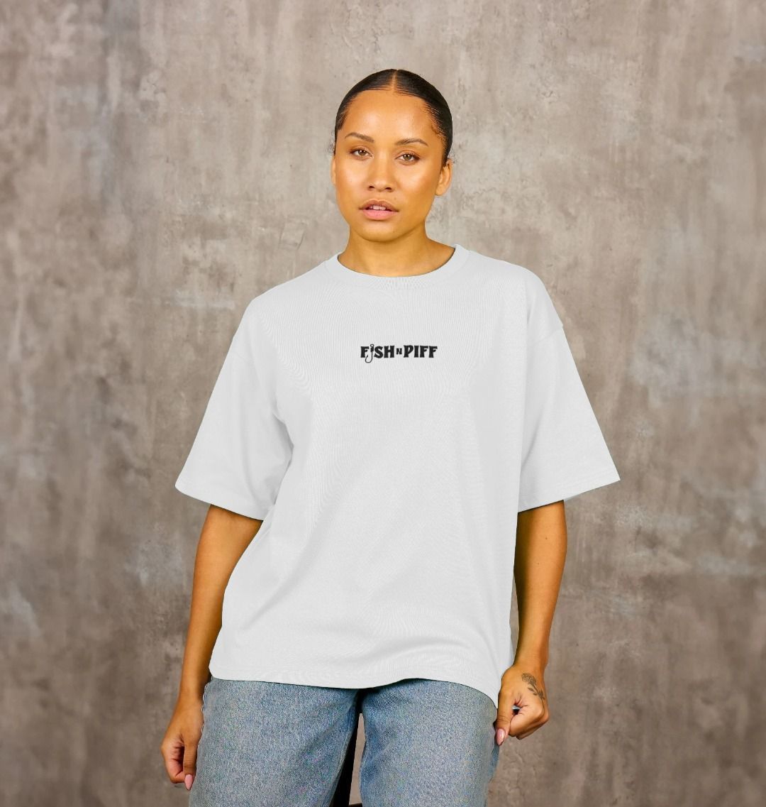 FISH PUFF PASS BLACK BOX LOGO - WOMENS OVERSIZE T