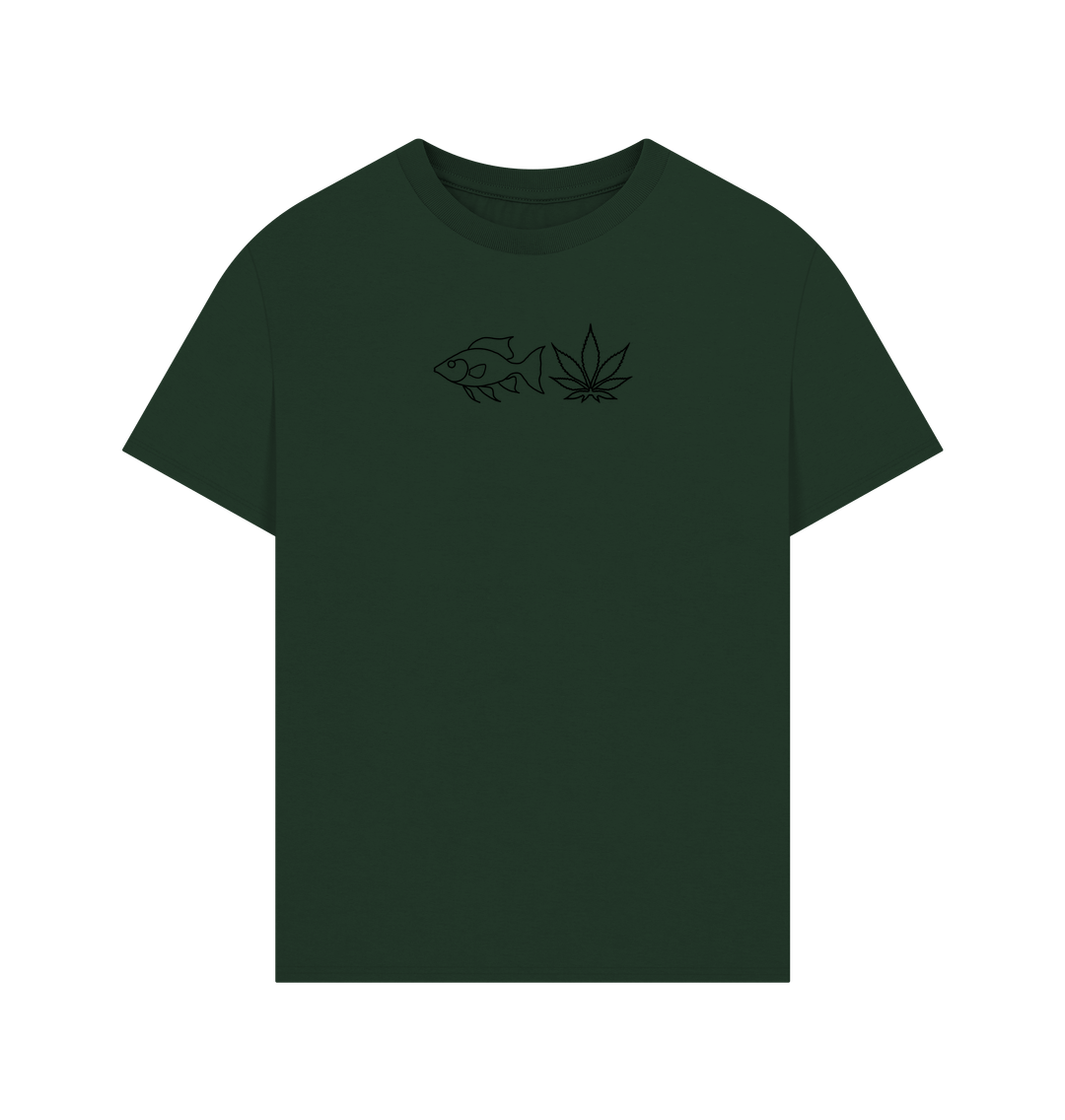 Evergreen FISHNLEAF BLACK LOGO - MENS OVERSIZE T