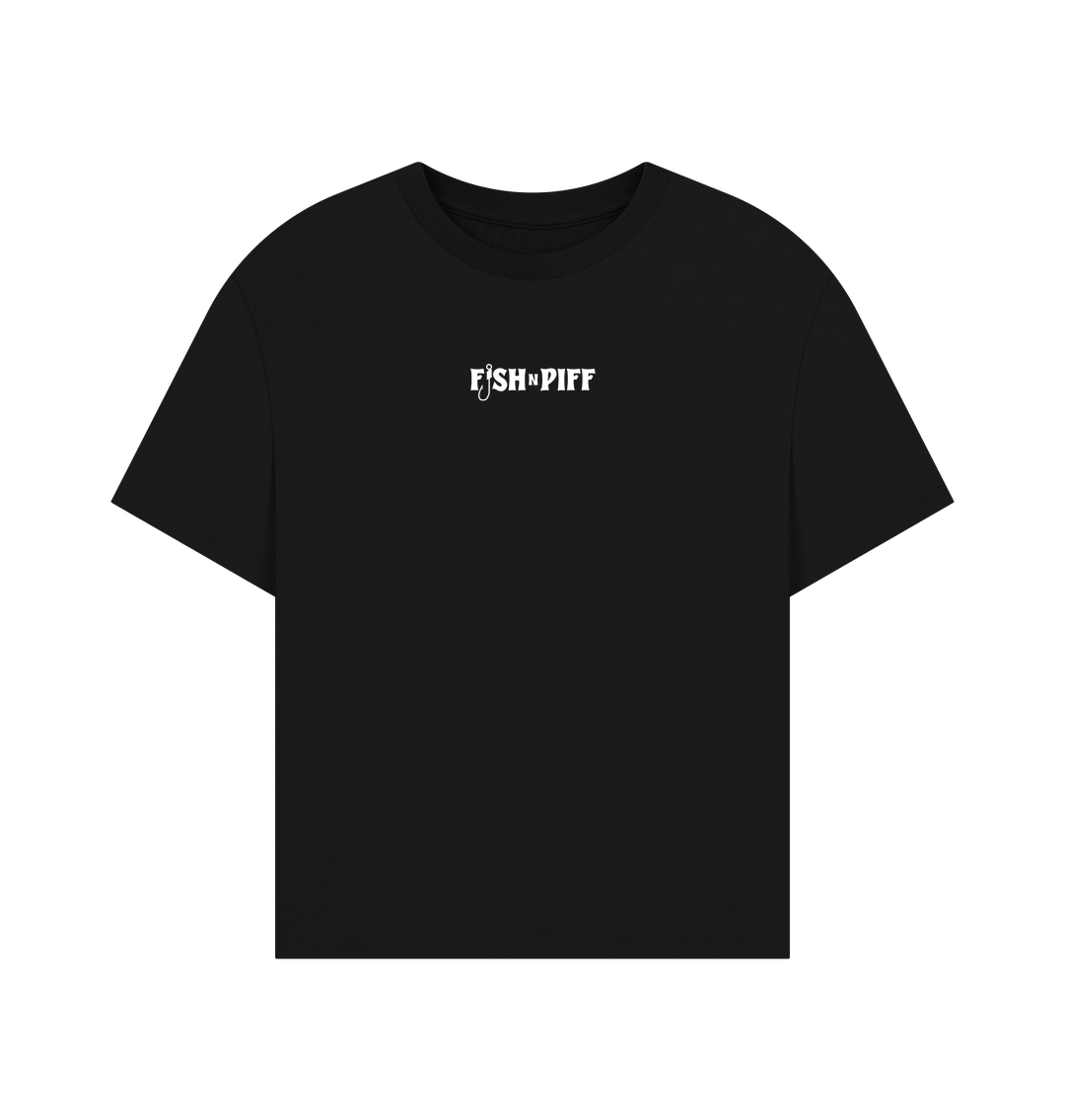 Black THE CODFATHER WHITE BOX LOGO - WOMENS OVERSIZE T