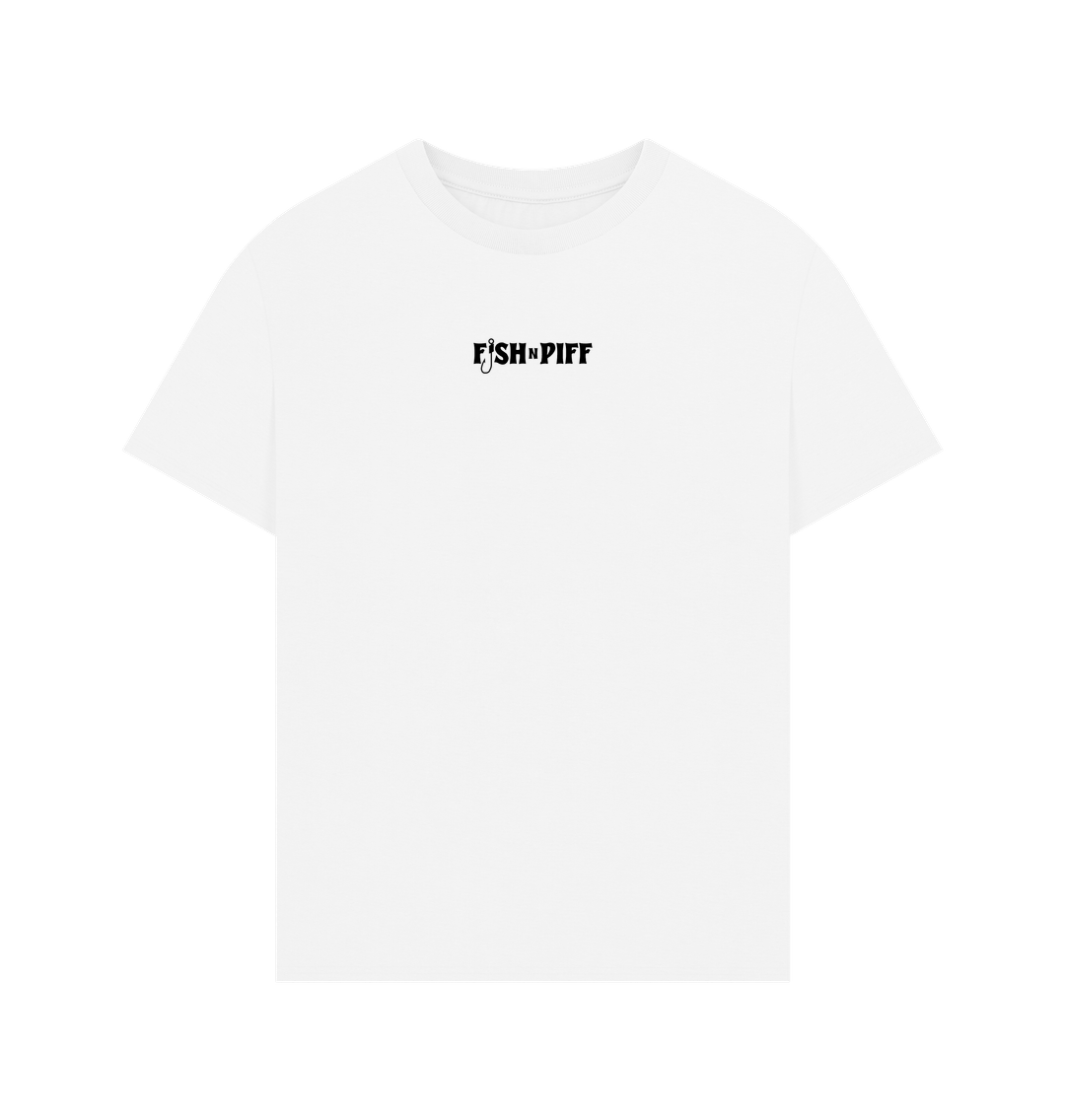 White FISH PUFF PASS BLACK BOX LOGO - MENS OVERSIZE T