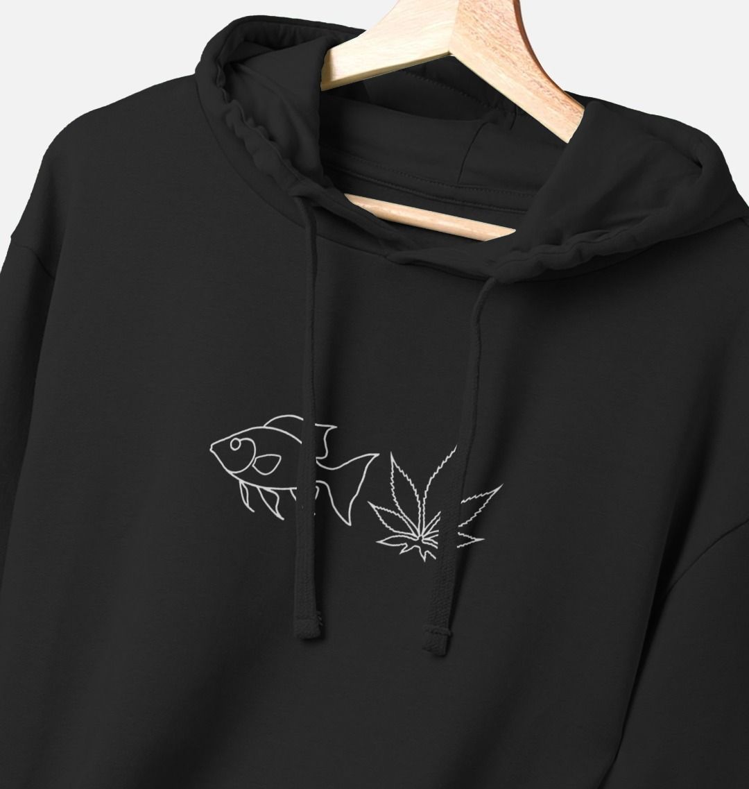 FISHNLEAF - Unisex Hoody White Logo