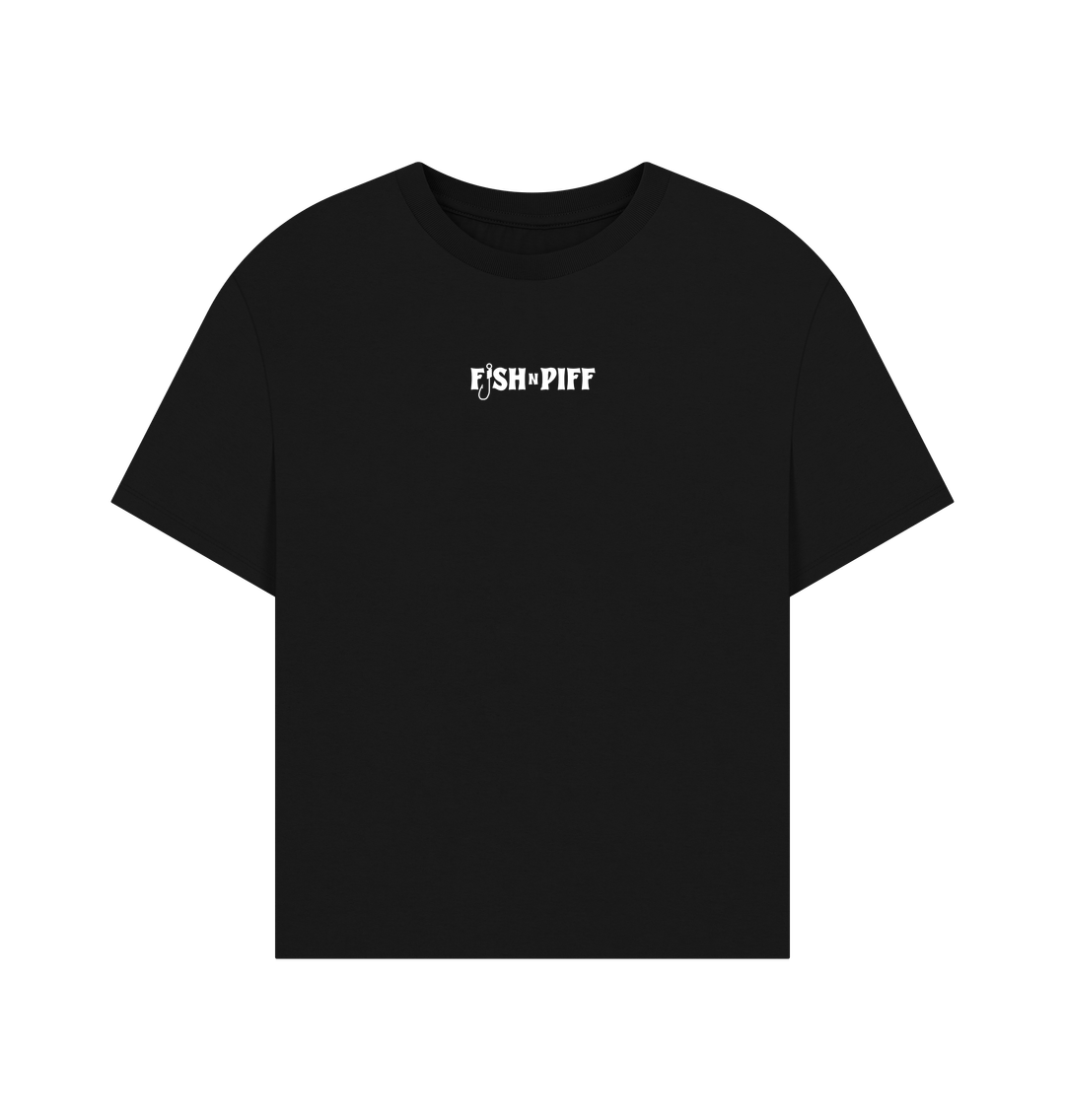 Black PUFF PASTRY WHITE BOX LOGO - WOMENS OVERSIZE T