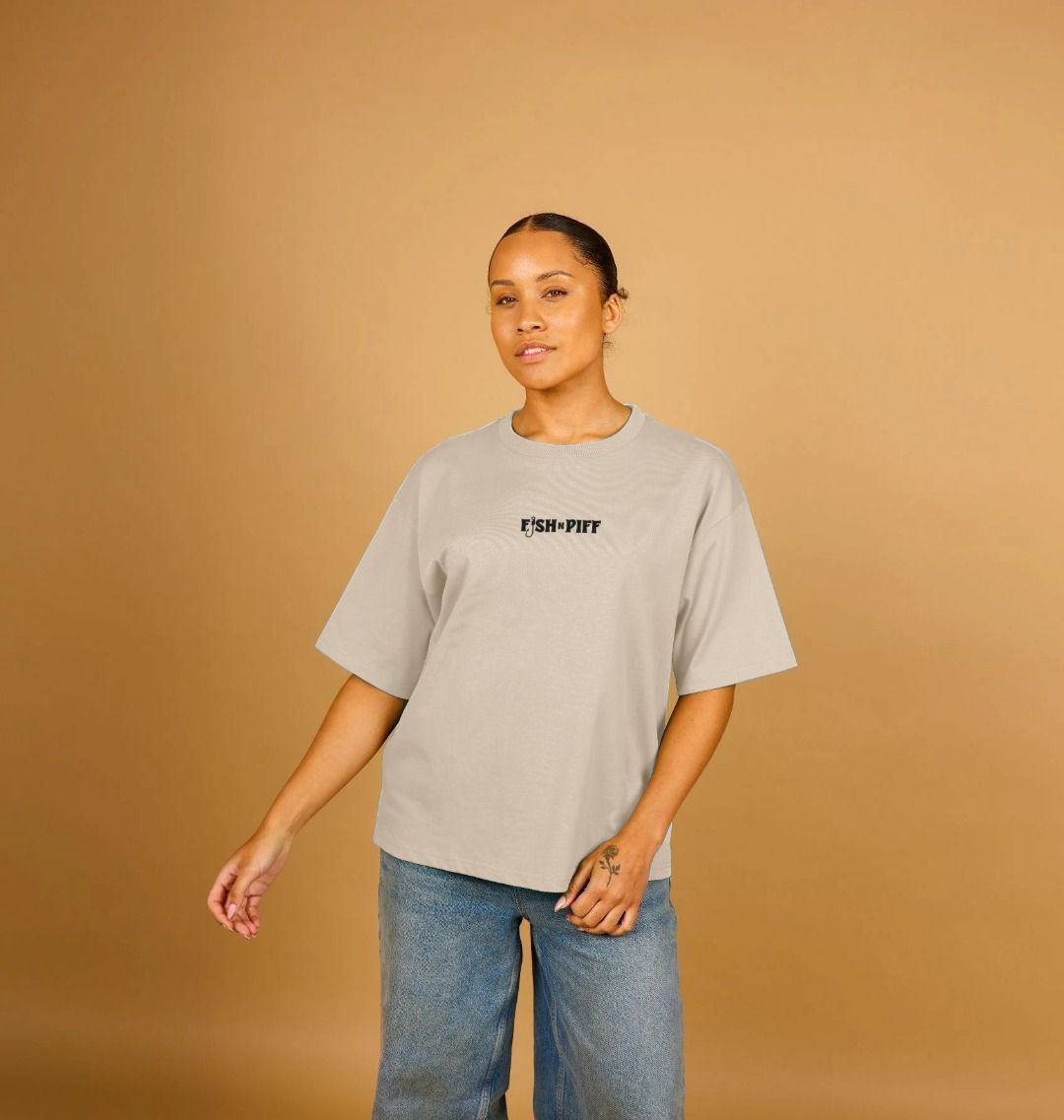 STINK UP THE SWIM BLACK BOX LOGO - WOMENS OVERSIZE T