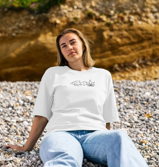 FISHNLEAF - Women's Oversized Black Box Logo