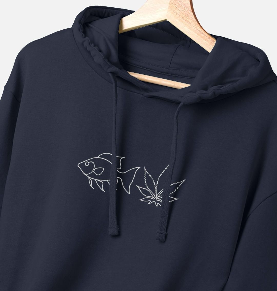 FISHNLEAF - Unisex Hoody White Logo