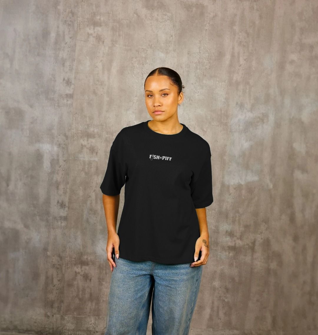 THE CODFATHER WHITE BOX LOGO - WOMENS OVERSIZE T